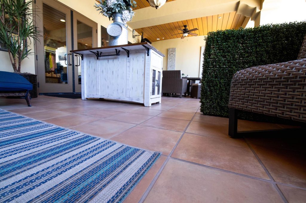 commercial floor tile installation work at Rancho Murrieta Hotel in Sacramento, CA | Brooks Tile, Inc.