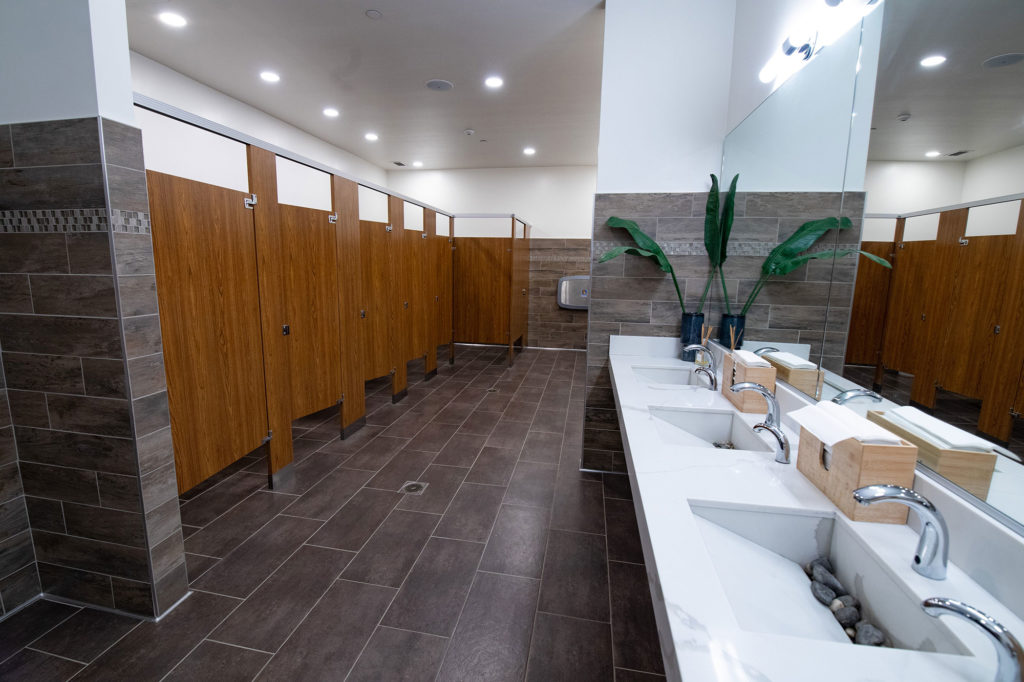 commercial bathroom tile ideas - hotel floor tiling installation work at Hotel Winter's in Sacramento, CA | Brooks Tile, Inc.